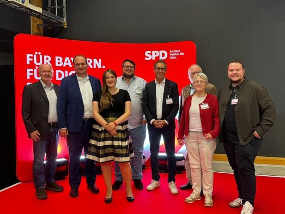Die SPD-Kreisvorsitzenden aus Rottal-Inn und Dingolfing-Landau gratulierten dem neuen SPD-Landesvorstand zur Wahl